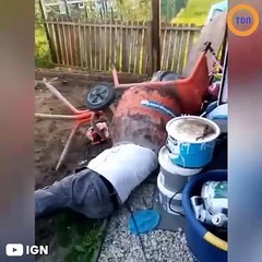 En manque de sensations fortes, il décide de faire... un tour de bétonnière !