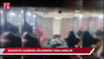 Koç başıyla kapısı kırılan ruhsatsız gazinoda eğlenirken yakalandılar