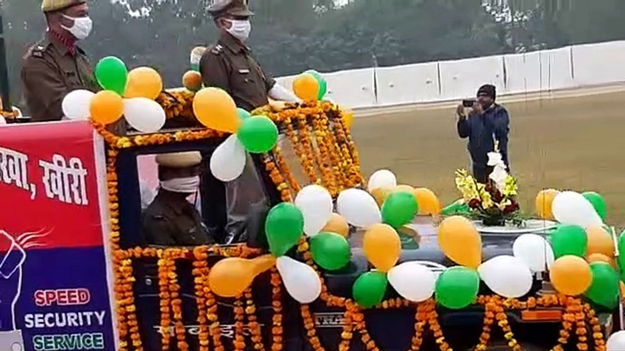 72वें गणतंत्र दिवस के अवसर पर पुलिस लाइन खीरी में भव्य रैतिक परेड