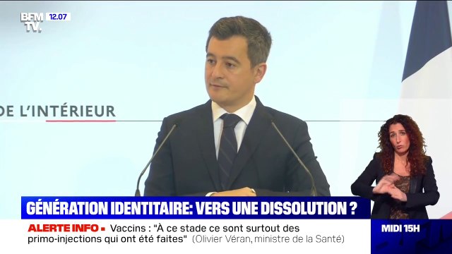 Scandalisé par Génération identitaire, Gérald Darmanin met à l'étude sa dissolution