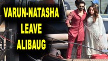Varun Dhawan and wife Natasha leave Alibaug for Mumbai
