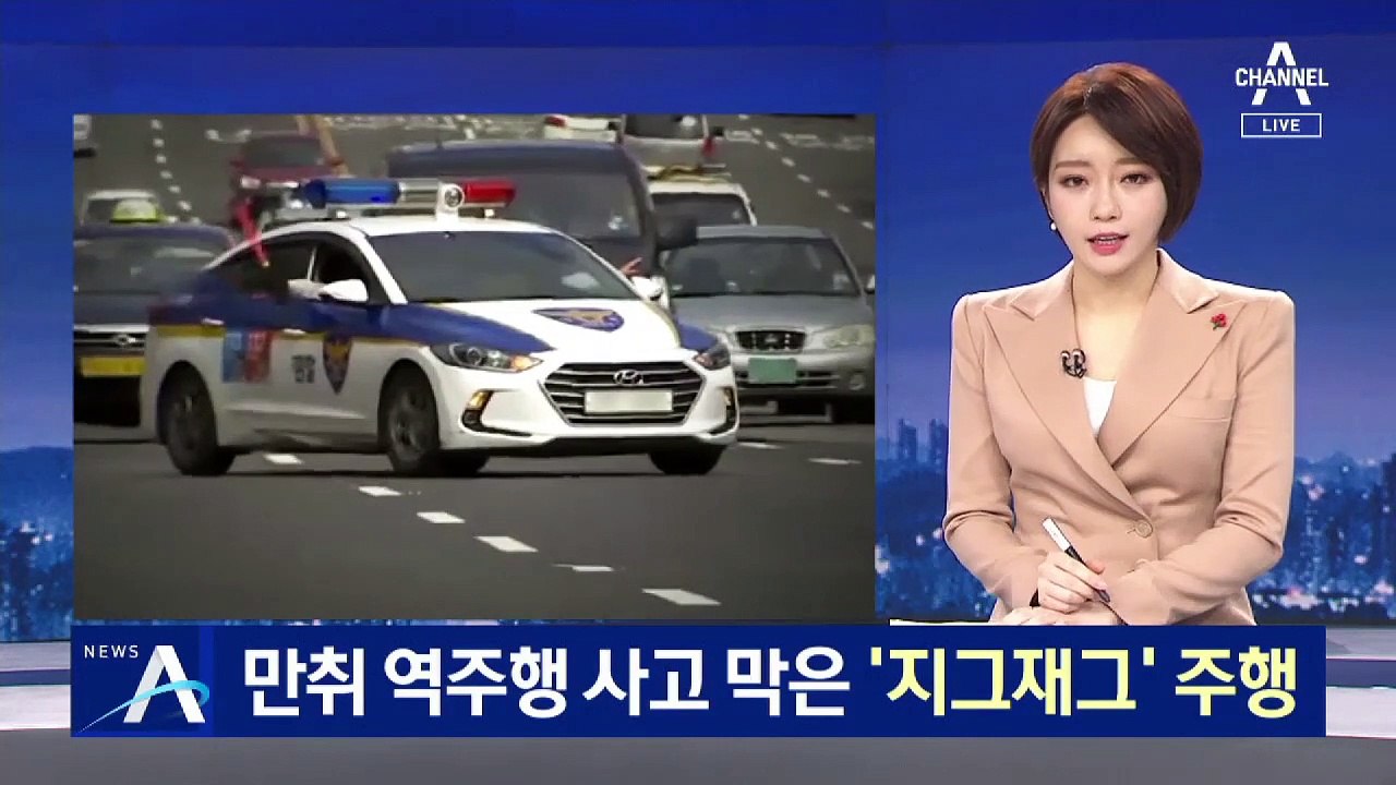 만취 역주행 사고 막은 순찰차의 ‘지그재그’ 주행
