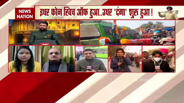 Yogendra Yadav Live on New Nation on violence by agitating farmers