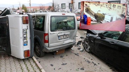 Vali yardımcısının ehliyetsiz oğlu 2 araca böyle çarptı