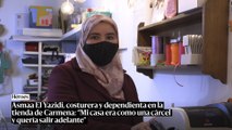 Asmaa El Yazidi, costurera y dependienta en la tienda de Carmena: 