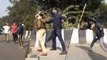 Farmers violent protest: Woman cop assaulted by agitators
