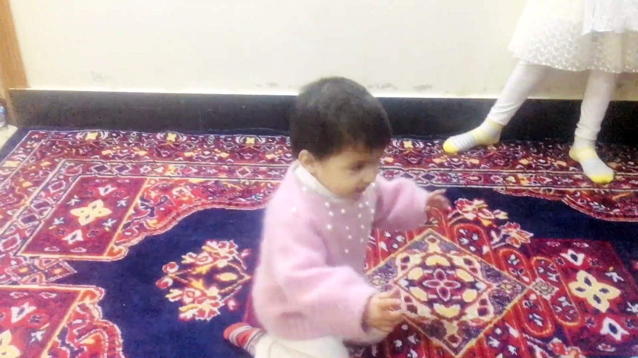 Funny dance by little girls