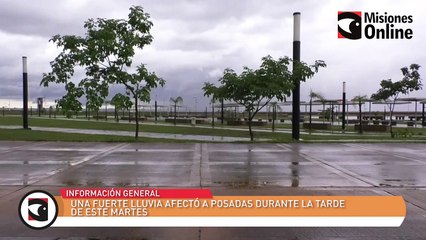 Una fuerte lluvia afectó a Posadas durante la tarde de este martes