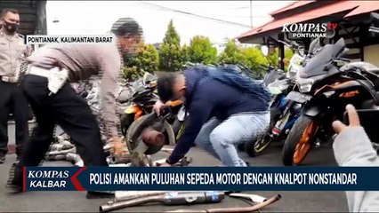 Puluhan Motor Berknalpot tidak Standar Diamankan, Puluhan Knalpot Racing Dimusnahkan