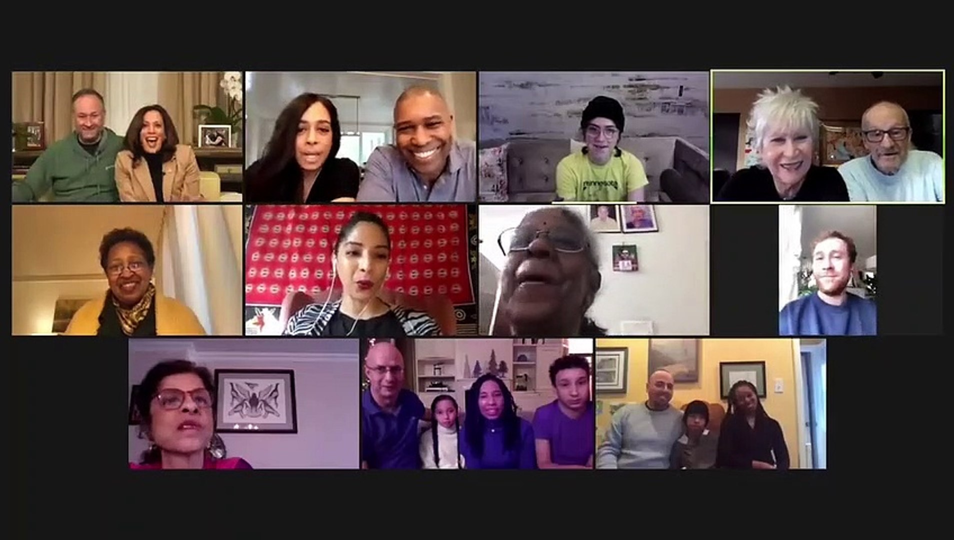 Kamala Harris and Doug Emhoff Family Zoom