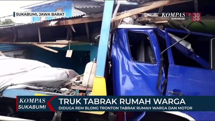Truk Tabrak Rumah Warga, Supir Tergencet