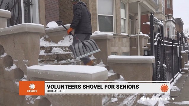 Volunteers shovel sidewalks in Chicago for seniors