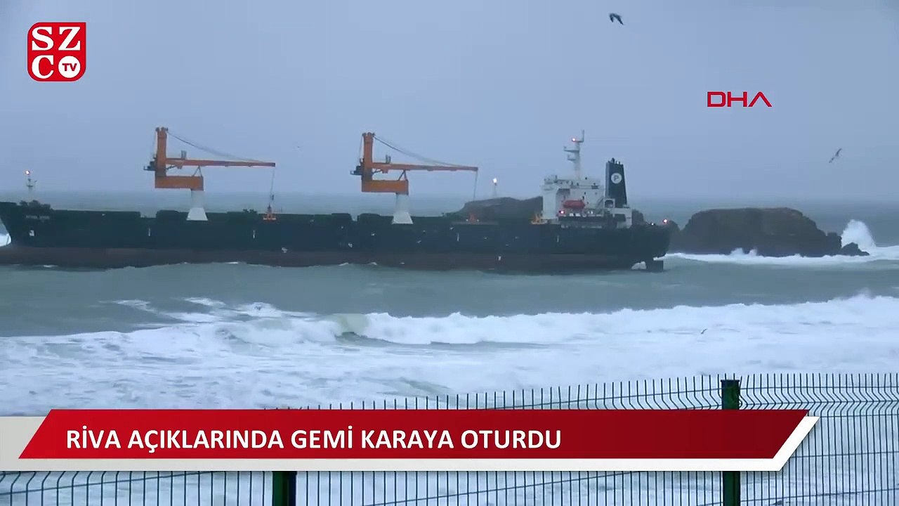 Riva açıklarında gemi karaya oturdu