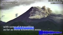 Indonesian volcano erupts, spewing hot ash three kilometres away