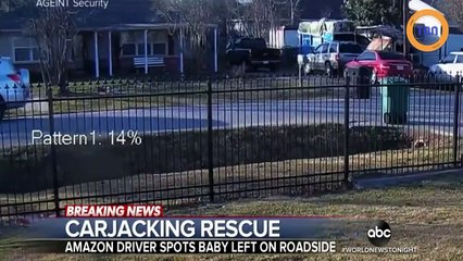 Il livreur Amazon trouve un bébé au bord de la route abandonné par un voleur