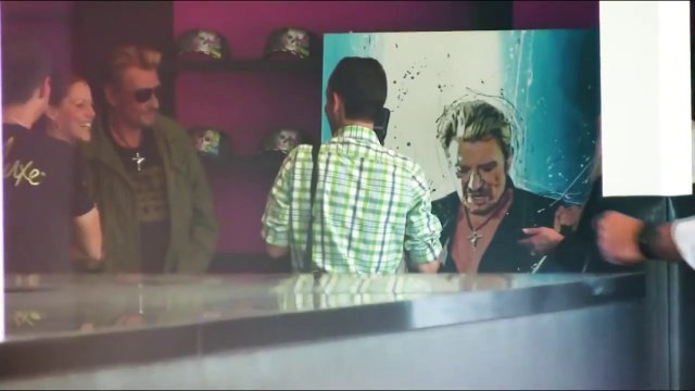 Johnny Hallyday - présentation de son portrait la galerie Ana M Design sur Melrose à Los Angeles. 2010