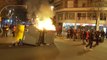 Radicales queman contenedores al final de la marcha contra la entrada en prisión del rapero Hásel