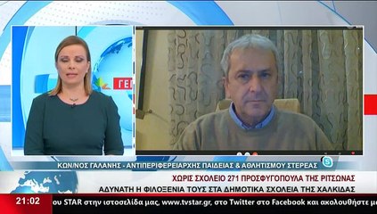 O Αντιπεριφερειάρχης παιδείας και αθλητισμού Στερεάς, Κ. Γαλάνης, στο Star