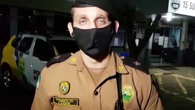 Assaltantes armados dentro de Civic com giroflex atiram contra Montana em tentativa de roubo na BR-277