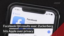 Facebook Q4 results soar; Zuckerberg hits Apple over privacy, and other top stories in general news from January 28, 2021.