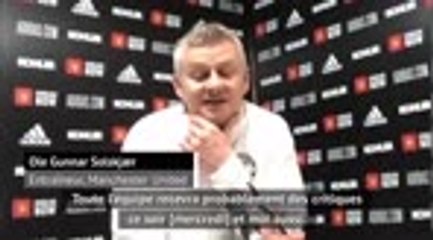 20e j. - Solskjær : "Les critiques sont justifiées"