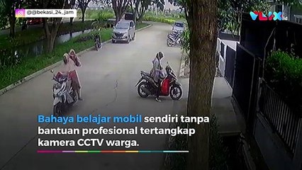 Nekat Belajar Sendiri, Mobil Ini Nyungsep Masuk Kali