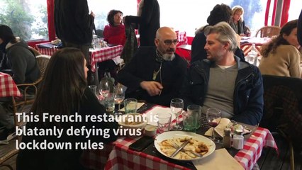 French restaurant defies lockdown orders and opens for the day