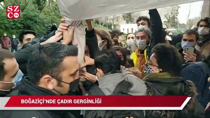 Скачать видео: Boğaziçili öğrencilerin rektörlük önündeki protesto alanına özel güvenlik müdahalesi