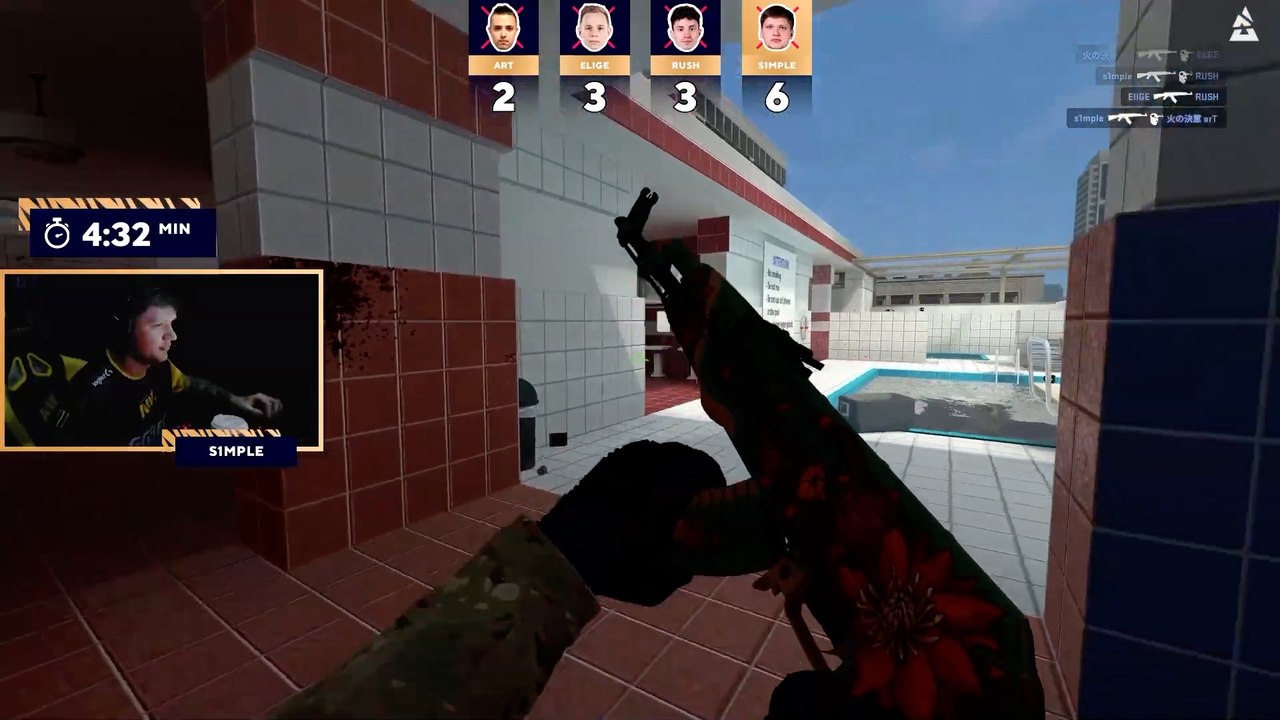 Counter-Strike - It's a full on knife fight on poolday -S1mple, Rush, Elige,Art