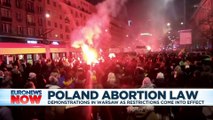 Poland abortion law: Protesters take to streets again as near-total ban comes into force