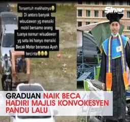 Download Video: Graduan naik beca hadiri majlis konvokesyen pandu lalu