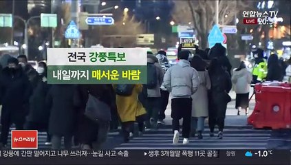 [날씨] 밤사이 기온 뚝…내일 매서운 한파, 서울 -12도