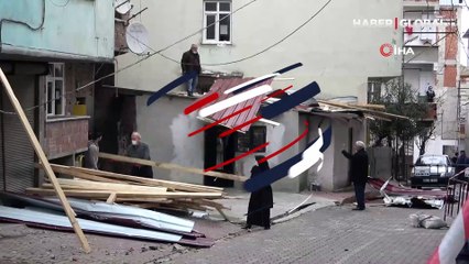 Fırtına tek tek çatıları uçurdu! Hasar havadan böyle görüntülendi