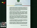 Venezuela lamenta que la CARICOM se haga eco de campaña de manipulación de Guyana