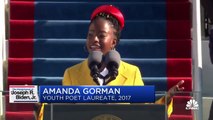 Poet Laureate Amanda Gorman recites poem at Joe Biden's US presidential inauguration ceremony