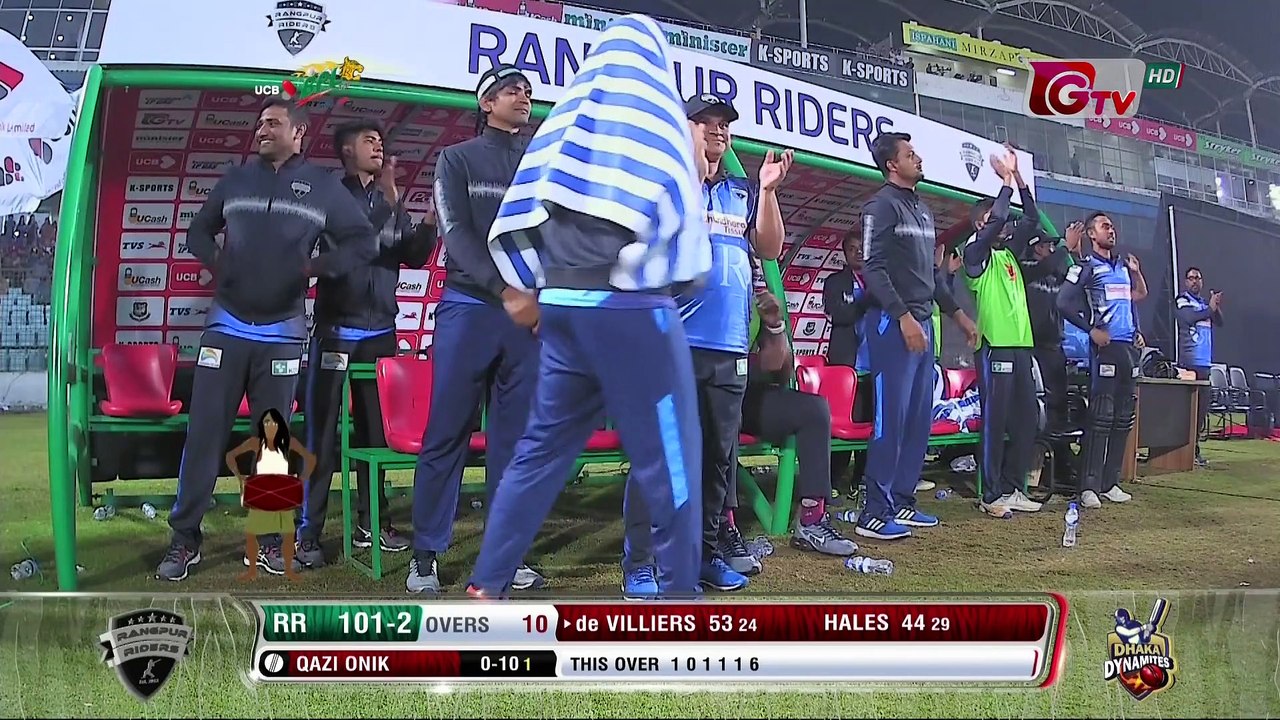 AB de Villiers's 100 Run Against Dhaka Dynamites -- 34th Match -- Edition 6 -- BPL 2019