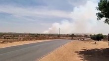 Coupe au chalumeau qui a occasionnée les flammes depuis 9h du matin au niveau des ics de Darou Khoudoss Mboro