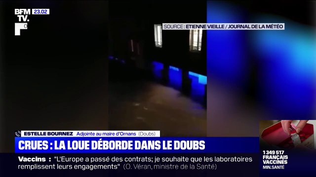 Crue de la Loue dans le Doubs: La place principale de la ville est sous l'eau , selon l'adjointe au maire d'Ornans