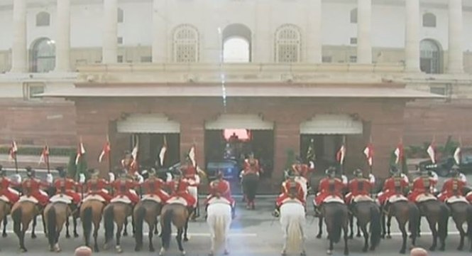 President Kovind arrives at Parliament for budget session