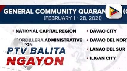 #PTVBalitaNgayon | Quarantine classifciations sa Pebrero, inanunsyo ng pamahalaan