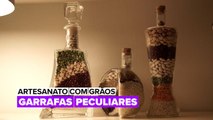 Artesanato com Grãos: Garrafas Peculiares