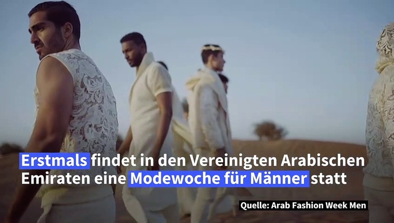 Männermode in der Wüste: Spezialschau in den Emiraten
