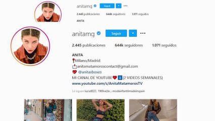 Anita Matamoros reaparece tras borrar el apellido de su padre