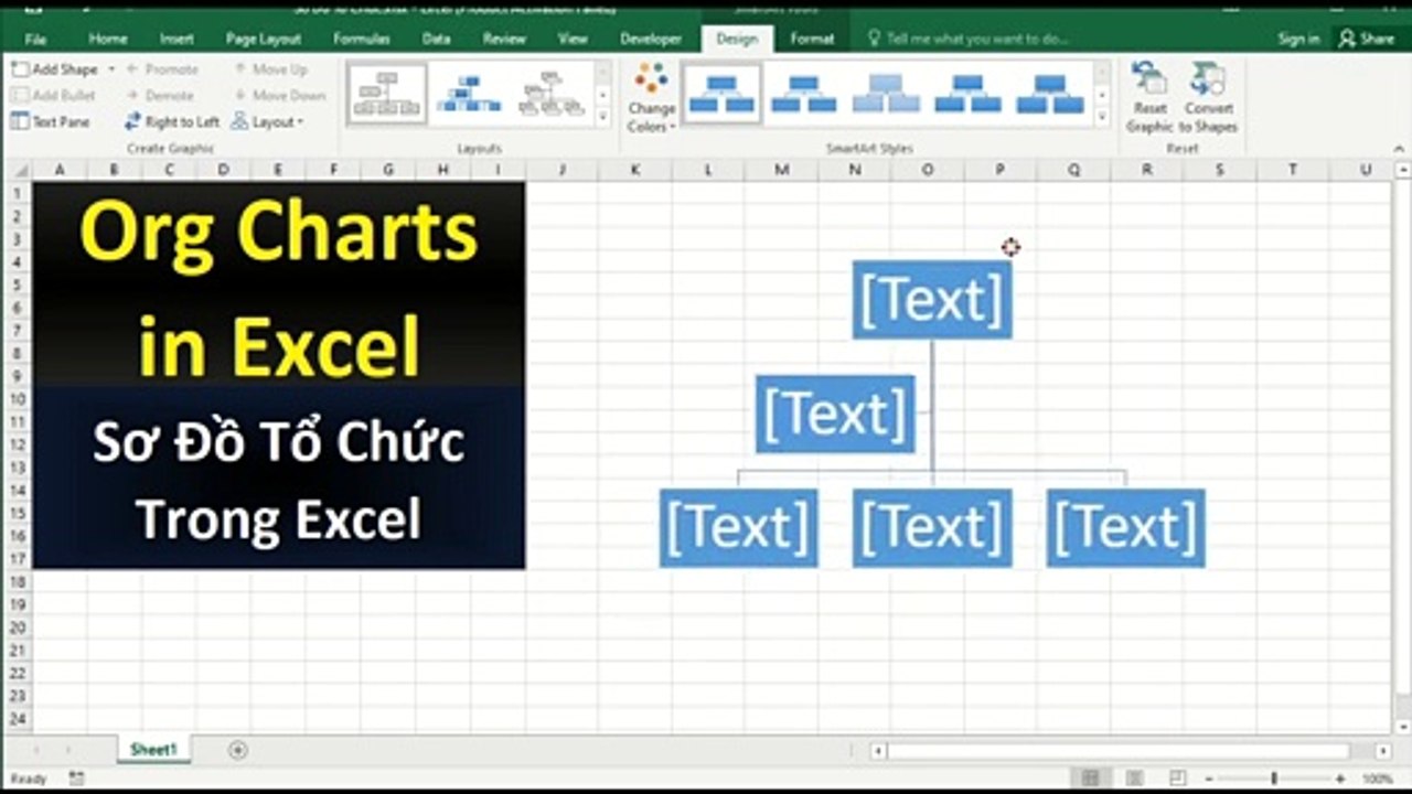 33. Org Charts in Excel - Sơ Đồ Tổ Chức Trong Excel - Excel Toturial Basic
