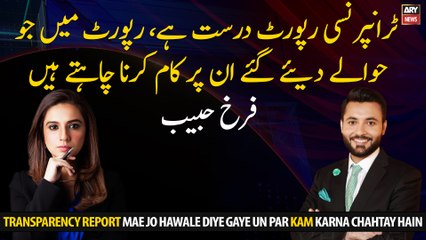 Transparency report is correct, we will work on the references in the report, Farrukh Habib