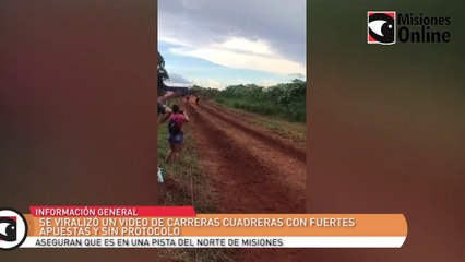 Se viralizó un video de carreras cuadreras con fuertes apuestas y sin protocolo