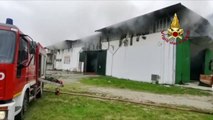 San Giorgio Liri (FR) - Incendio in deposito di pellami (29.01.21)