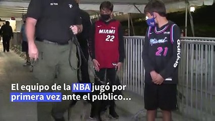 Perros olfatean el covid-19 en partido del Miami Heat de la NBA