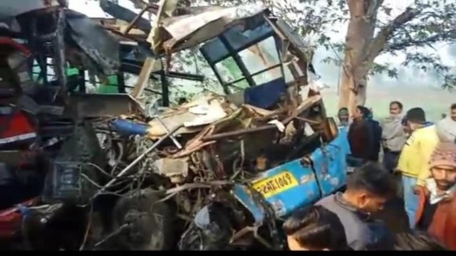Bus-Truck collision on Moradabad-Agra highway, 10 died