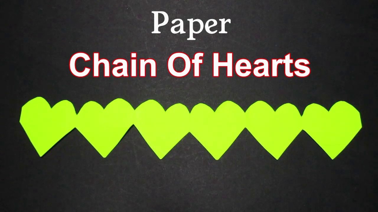 DIY Paper Heart Chain | How to Cut A Chain Of Hearts with Paper ...